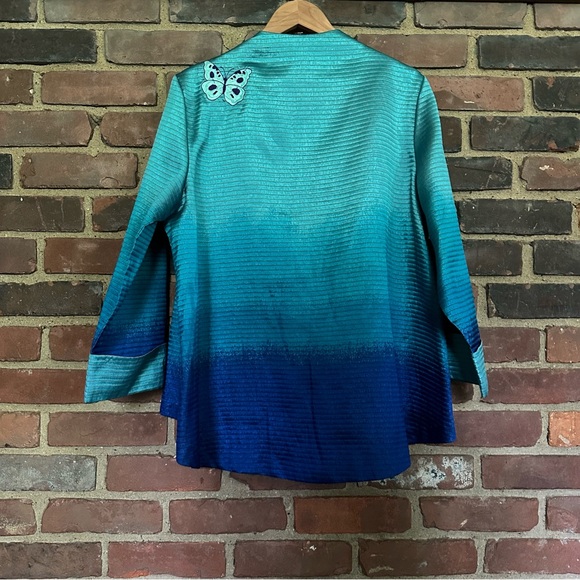 IC Connie K Jacket Single Button Blue Ombré Wearable Art XXL -50 Chest - Picture 6 of 8